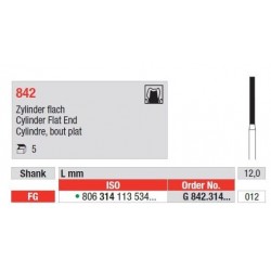 Flat Head Cylinder Diamond Cutters FG 842 - 5 τεμ. 