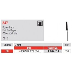 Flat Head Cone Diamond Cutters FG 847 - 5 τεμ. 