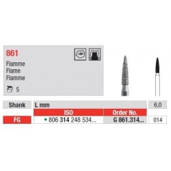 Diamond End Mills Flame FG 861 - 5 τεμ.