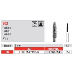 Diamond End Mills Flame FG 862 - 5 τεμ.
