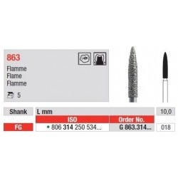 Diamond End Mills Flame FG 863 - 5 τεμ.