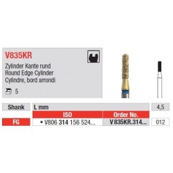 Φρέζες DiaCut MLT με στρογγυλεμένες άκρες FG V835KR - 5 τεμ. 
