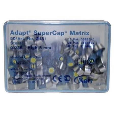 Adapt Supercap μεταλλικά τεχνητά τοιχώματα 0.038mm/5.0mm σε μπλε 50 τεμάχια Kerr